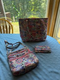 #31 Lot Of 3 Vera Bradley Spring Minnie Garden Party
