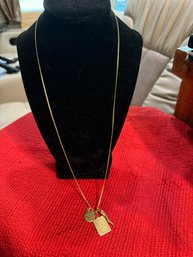 #131 14kt Gold 24' Necklace & Charms