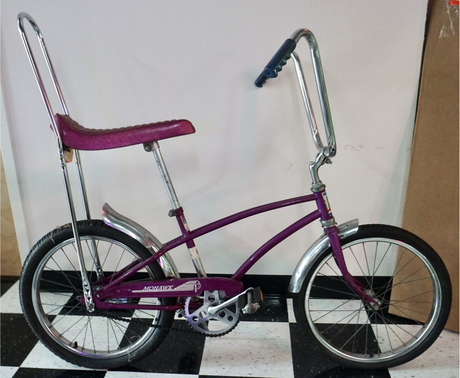 Purple Banana Bike Seats Purple Mohawk Banana Seat Sissy Bar Bike