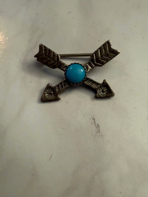 Native Long Pin Light Fred Harvey Era Navajo Native American Cross Arrow Turquoise And ...