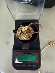 14kt Gold 28.65 Grams Choker Brickwork Or Panther Link Necklace Made In Italy