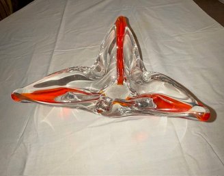 RARE ~ Hand Blown Mid Century Murano Abstract Ashtray