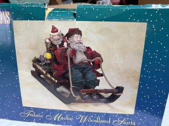 Traditions Woodland Santa Fabric Mache