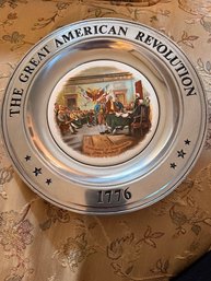 The Great American Revolution 1776 Dura Cast Pewter Plate
