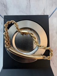 Gold Bar On Rope Bracelet 9.998 Grams **bracelet Tests At 18kt