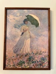 Claude Monet Woman With A Parasol, Canvas Transfer  Approx 18 X 24'
