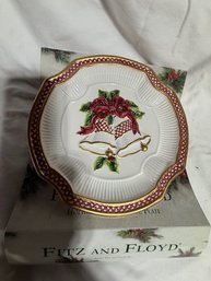 Fitz And Floyd Holiday Bells Plate In Box