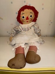 Vintage Raggedy Ann Doll, Made With Love Approx 30' Original Clothing Made In Hong Kong