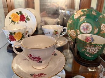 Four Fine China Tea Cups And Saucers