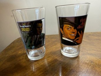 A Pair Of Frank Sinatra Beer Glasses
