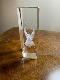 Laser Etched Glass Angel With Wings