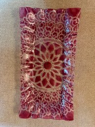 Hand Blown Glass Rectangular Tray