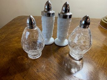 Two Sets Of Salt And Pepper Shakers Westmoreland And Crystal