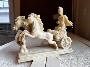 Santini Alabaster Chariot Made In Italy Mid Century