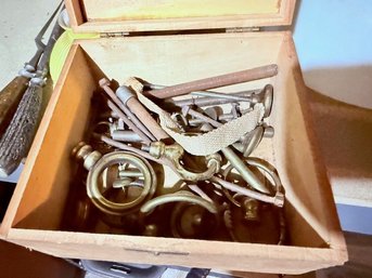 Box Of Lamp Parts Brass