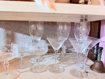 Fine Crystal Glassware, Martini, Wine, Coupes