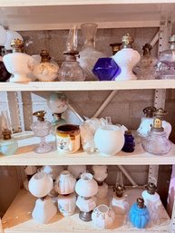Large Collection Of Hurricane Lamps And Parts!