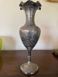 Etched Brass Etruscan Style Vase Approx 14'