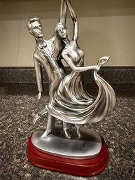 Pewter, Ballroom Dancing Figurine, Approx 10' Tall Made By Herco