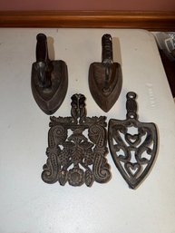Group Of Wrought Irons And Trivets