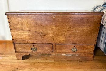 Late 1870's Blanket Chest With Two Lower Drawers