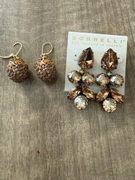 Sorrelli Drop Earrings And KT Collection Faberge Egg Drop Earrings