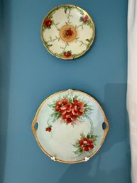 A Pair Of Fine China Plates Hand Painted Limoges