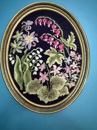 Oval Lilies Of The Valley Needlework Framed