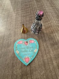 Miniature Personal Perfume Bottle And Funnel By Glass Works