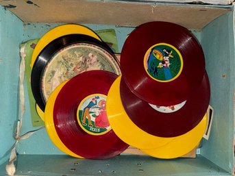 Vintage Original Vinyl Columbia Non Breakables Records In National Airlines Case