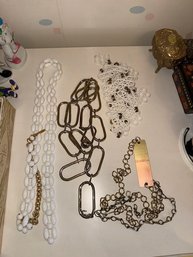 Collection Of Four Chain Link Belts From The 1970's