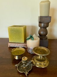 Group Of Candle Holders/ Candles