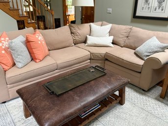 Pottery Barn Roll Arm L Shaped Sofa/couch Excellent Condition Pillows Not Included