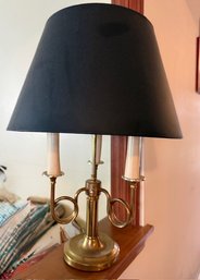 Brass Three French Horned Bouillotte Style Lamp