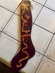 Hand Painted Wooden Christmas Stocking 'Believe In Santa Claus'