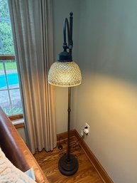Pottery Barn, Chloe Bronze Mercury Glass Floor Lamp Crystal Hobnail Glass Globe