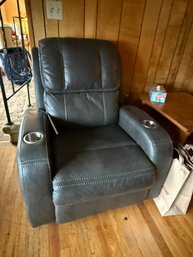 Leather Style Massage Lounger Chair With Cup Holders. Very New.