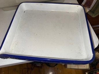 Set Of Three Enamel Ware Photo Trays With Spouts