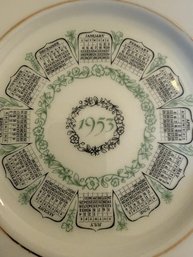 1953 Calendar Advertising Cooper Atlas Co Porcelain Plate