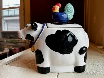 Coco Dowley Certified Intl Cow And Rooster Cookie Jar