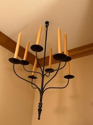 Eight Arm Hand Wrought Iron Hanging Candelabra