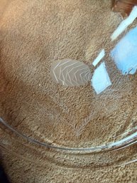 Round Crystal Etched Pine Cone Design Platter Approx 12' Princess House