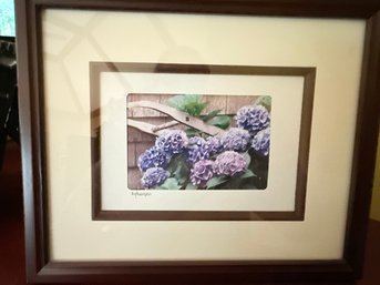 A Pairof Framed Floral Photographs Signed