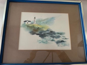 Light House Watercolor By Ceil Grayor Approx 12 X 16
