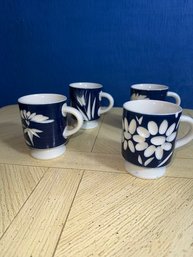 Group Of 4 Blue And White Floral Mugs See All Photos