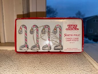 Heritage Village North Pole Candy Cane Lamps
