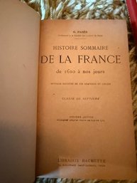 Histoire Sommaire De La  France 1610 Hachette 1919 First Edition