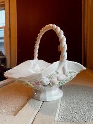 Ceramic Handled Basket Hand Painted 1960's