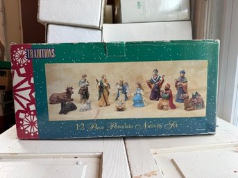 Traditions 12 Piece Porcelain Nativity Set,