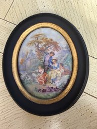 5 X 7 Oval Porcelain Plaque European Scene